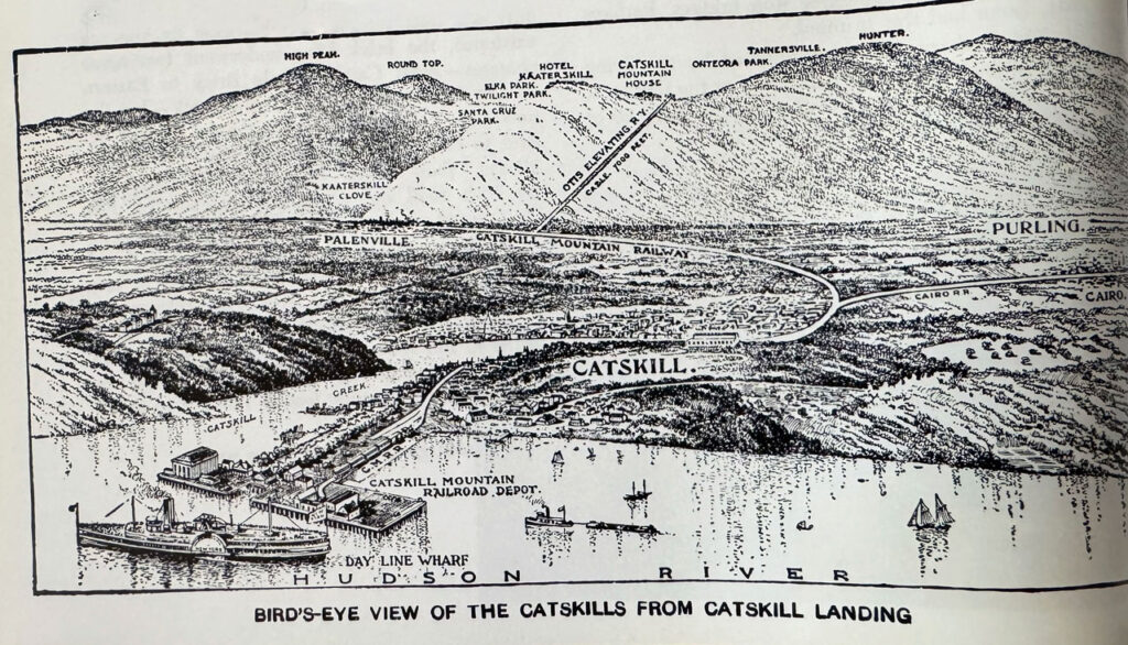Getting to the Catskill Mountain House by boat and rail. Source: Hudson River By Day Light, Wallace Bruce, 1898