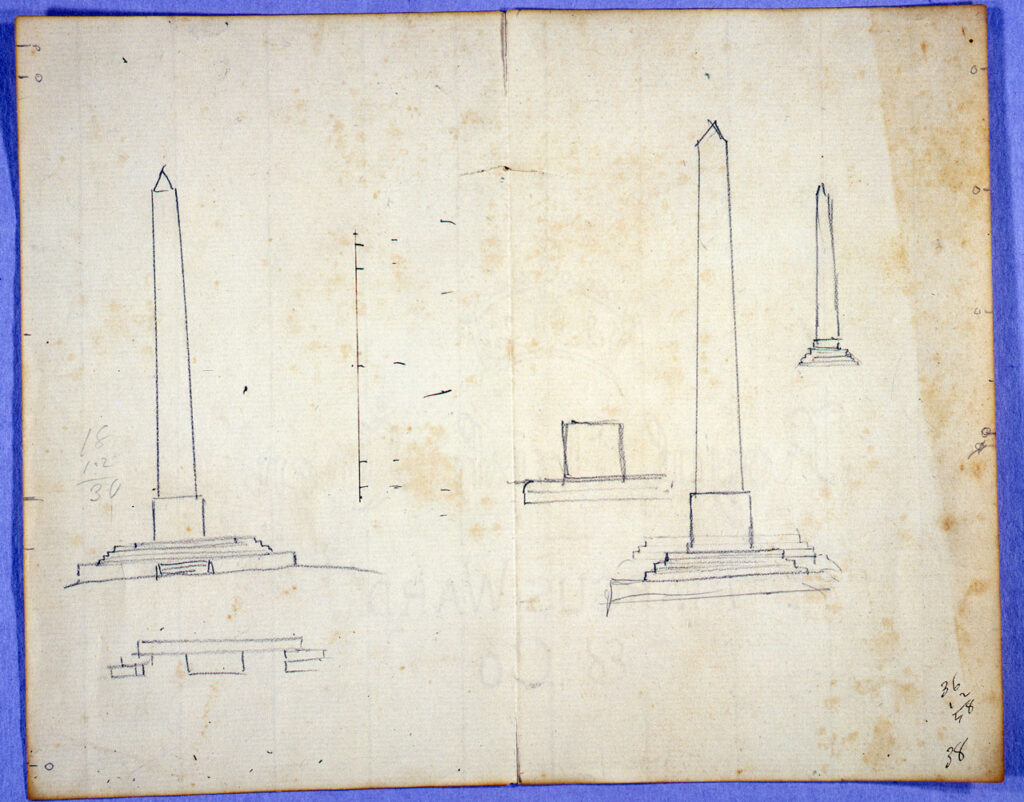 Frederic E. Church, designs for the Podium of Cleopatra’s Needle, New York, c. 1879-1880. New York State Office of Parks, Recreation & Historic Preservation. Olana State Historic Site. OL.1982.978(R)]