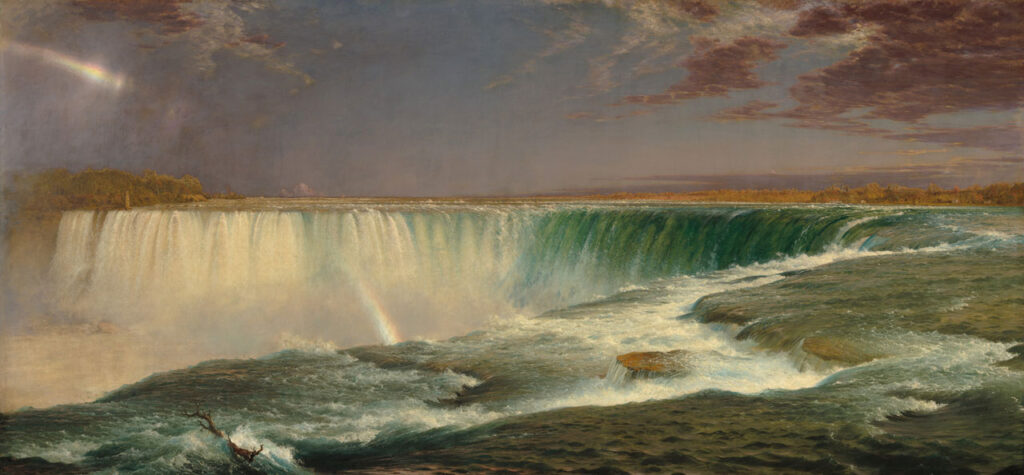 "This is Niagara, with the roar left out!" as one writer proclaimed. Frederic Edwin Church, "Niagara," 1857, showing Horseshoe Falls. Photo: Nat'l Gallery of Art, West Building Main Floor, Gallery 71