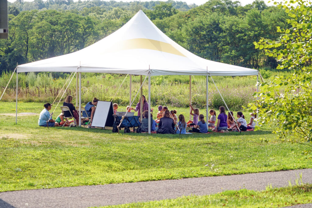 Kids participating in a summer program hosted by The Olana Partnership, August 2025. Photo by Annik LaFarge, author of Composing Olana