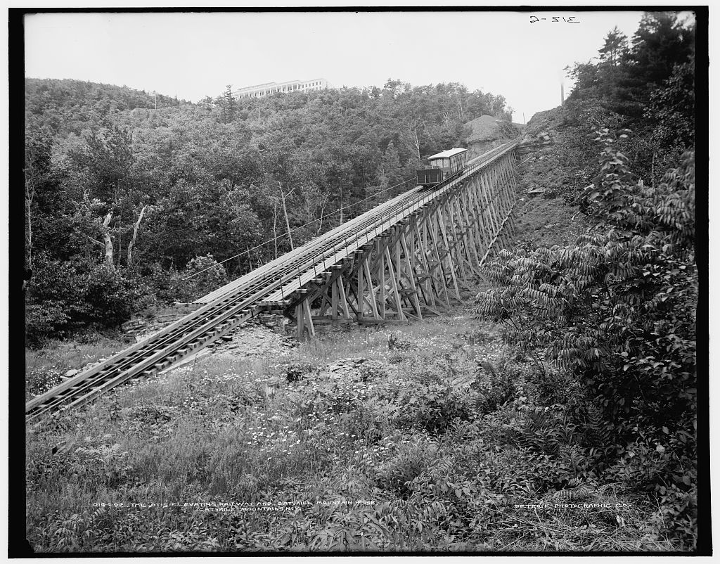 The Otis Elevating Railway and, at top left, the Catskill Mountain House, ca. 1902. Detroit Publishing Co., Library of Congress