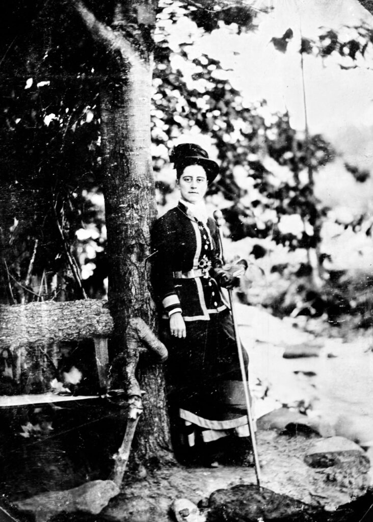 Susie Barstow in her hiking suit. Courtesy Ken Barstow