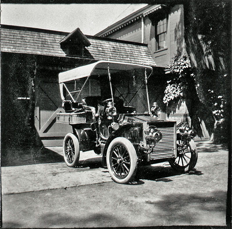 Unattributed photographer Side of Car w/Canvas Top in Front of Carriage House, c.1903-1914 Photographic print 3 3/8 H x 3 3/8 W inches New York State Office of Parks, Recreation & Historic Preservation. Olana State Historic Site. OL.1986.378.34.E