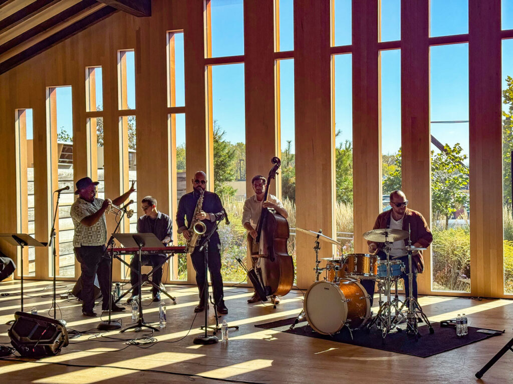Alphonso Horne and the Gotham Kings perform at The Caboose, as part of Hudson Hall's citywide Jazz Festival. Photo by Annik LaFarge, author of Composing Olana