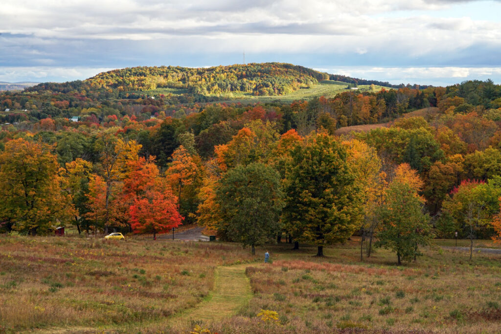The mown path in The Park, with Blue Hill in the distance, October 2024. Photo by Annik LaFarge, author of Composing Olana