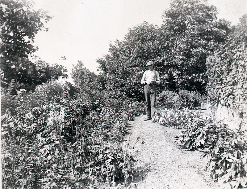 John A. Eberle Gardener Charles Frier Standing in Garden, Olana, October 05, 1906 3 ½ H x 4 ½ W inches New York State Office of Parks, Recreation & Historic Preservation. Olana State Historic Site. OL.1987.131.18.A