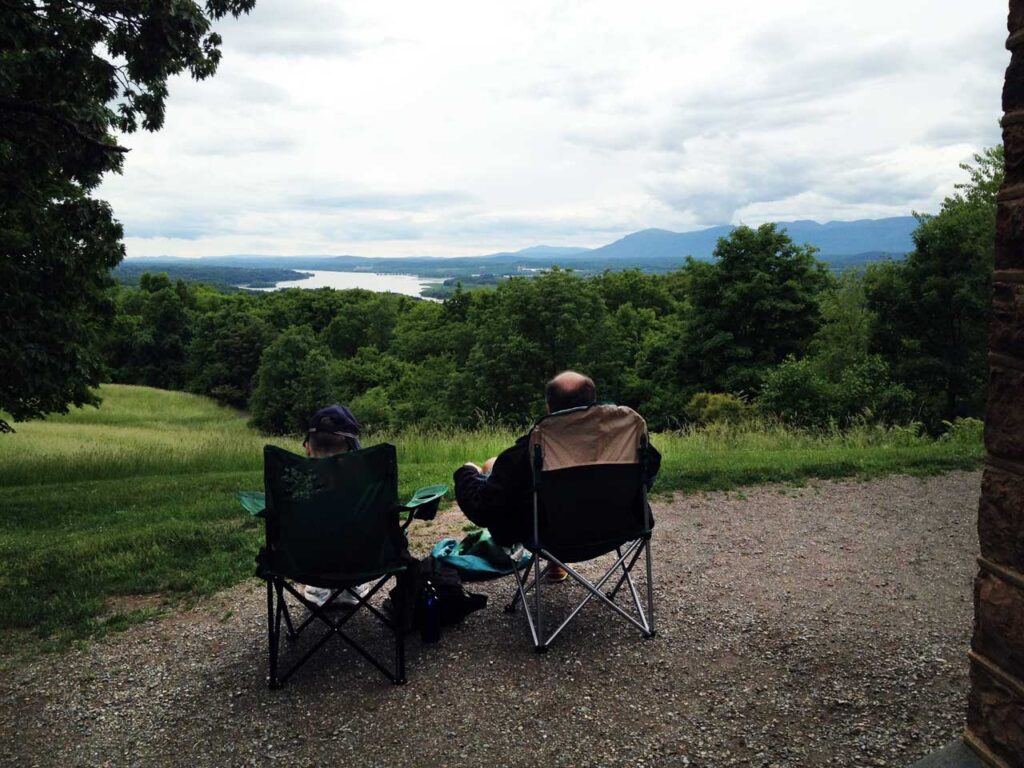 A couple enjoys Frederic Church's composed view of the 