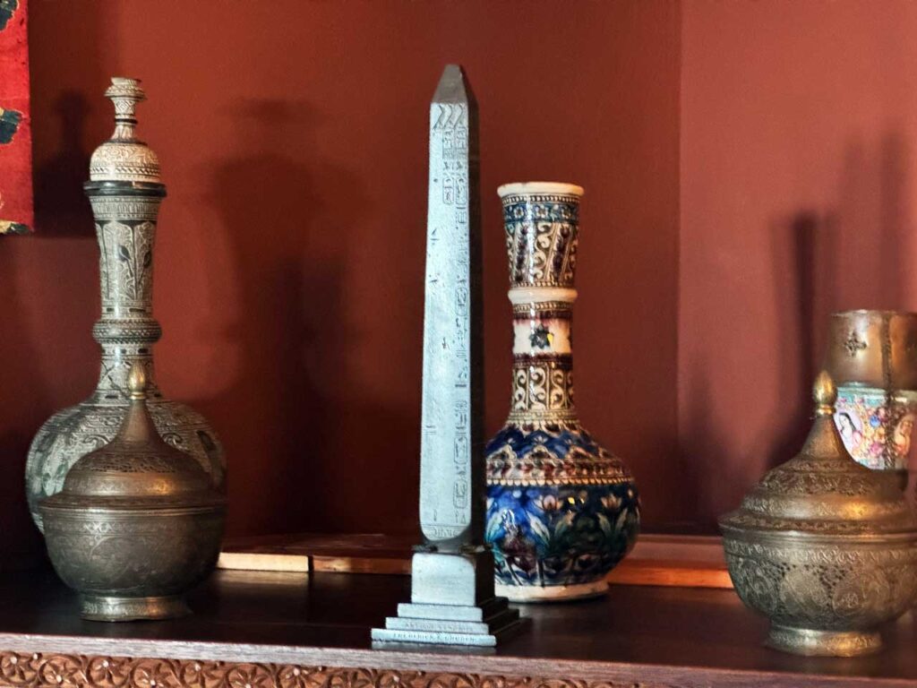 A model of Cleopatra's Needle made by Tiffany & Co., which Frederic Church kept permanently displayed in his studio. Photo by Annik LaFarge, author of Composing Olana