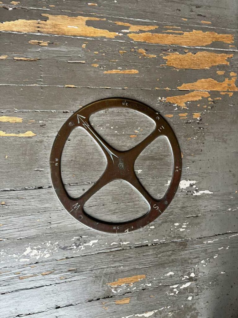 This compass rose, installed on the deck of Olana's piazza, testifies to Church's fascination with geography and the practice of observation. Photo by Annik LaFarge, author of Composing Olana